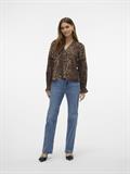 VMWILD LS V-NECK TOP WVN FAW EXP tigers eye