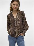 VMWILD LS V-NECK TOP WVN FAW EXP tigers eye