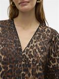 VMWILD LS V-NECK TOP WVN FAW EXP tigers eye