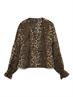 VMWILD LS V-NECK TOP WVN FAW EXP tigers eye