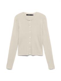 VMWONDER LACE LS O-NECK CARDIGAN NOOS birch
