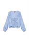 VMZOEY LS FLOUNCE TOP WVN brunnera blue