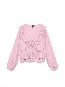 VMZOEY LS FLOUNCE TOP WVN pink-a-boo