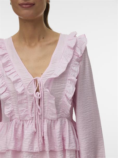 VMZOEY LS FLOUNCE TOP WVN pink-a-boo