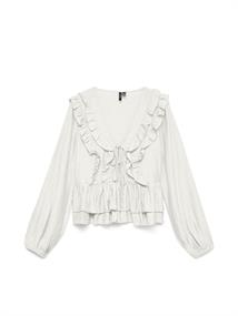 VMZOEY LS FLOUNCE TOP WVN snow white