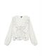 VMZOEY LS FLOUNCE TOP WVN snow white