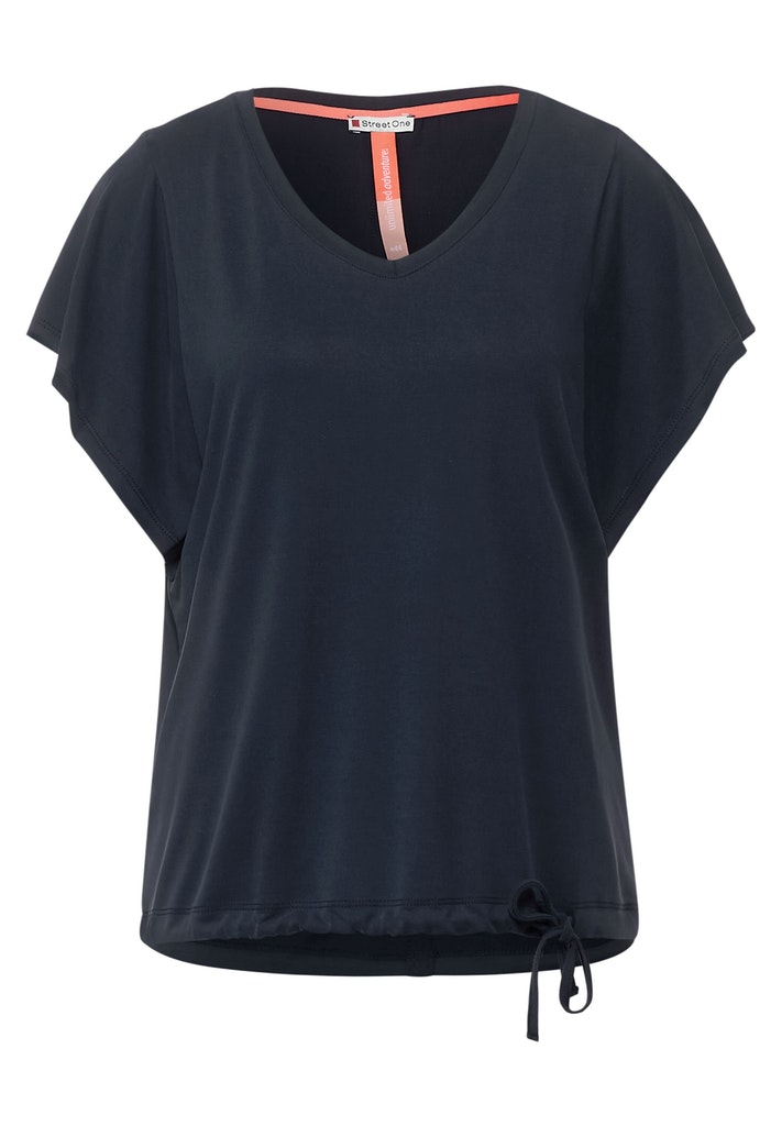 Street One Damen T-Shirt A318028 Dark Vintage Blue - größe