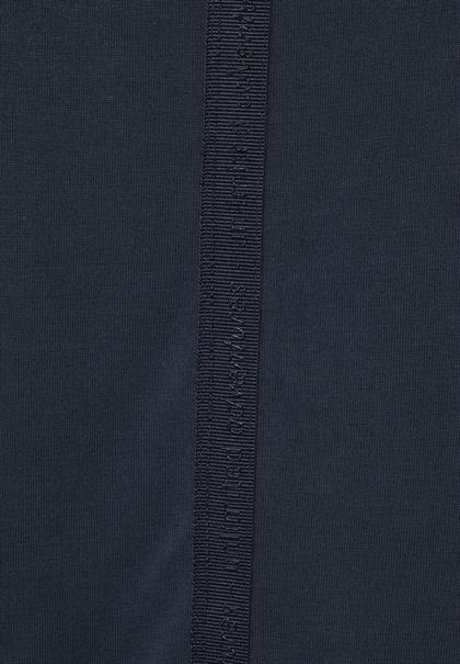 Volant Shirt in Seidenoptik dark vintage blue