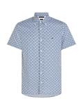 W-CO/LI GEO PRT SF SHIRT S/S blue coast - optic white