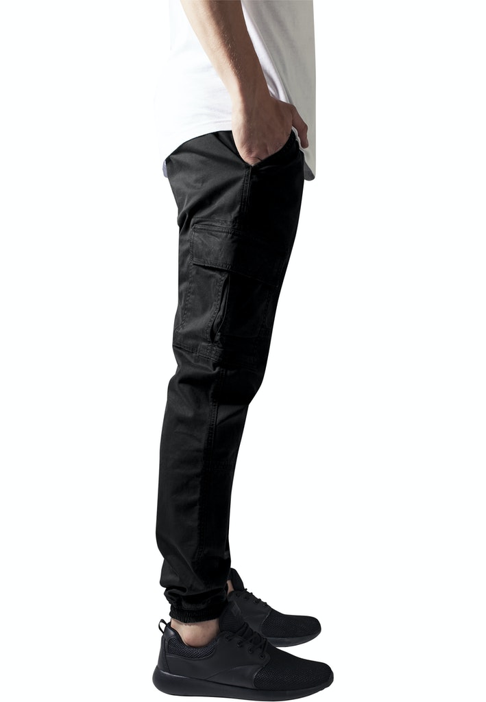 Pantaloni Cargo Jogging Urban Classics Ragazzi - Twill Lavato Cotone Elastan - Foto 8