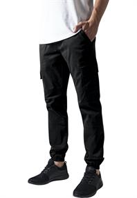 Washed Cargo Twill Jogging Pants black