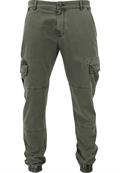 Washed Cargo Twill Jogging Pants olive