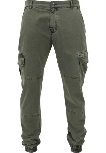 Washed Cargo Twill Jogging Pants olive