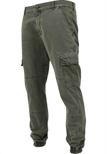 Washed Cargo Twill Jogging Pants olive