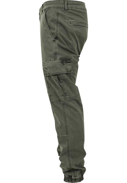 Washed Cargo Twill Jogging Pants olive