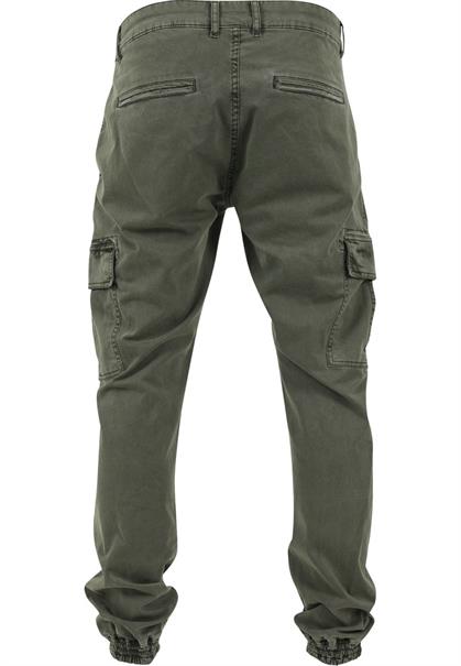 Washed Cargo Twill Jogging Pants olive