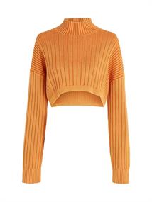 WASHED LOOSE SWEATER burnt clay