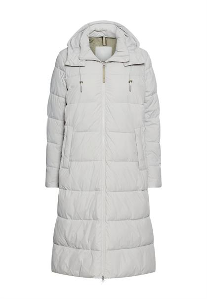 Wasserabweisender Mantel mit abnehmbarer Kapuze silver