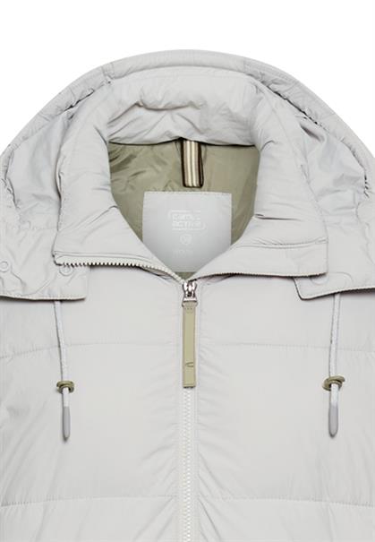 Wasserabweisender Mantel mit abnehmbarer Kapuze silver