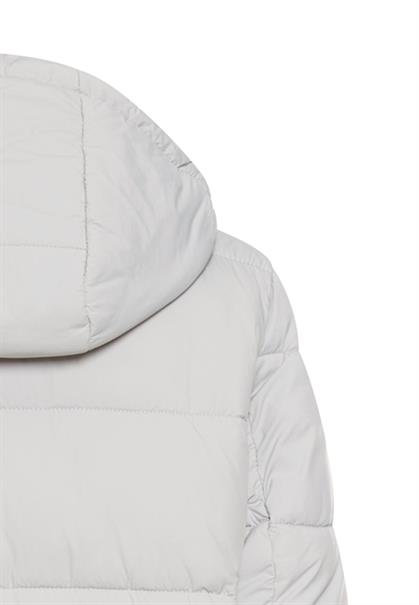 Wasserabweisender Mantel mit abnehmbarer Kapuze silver