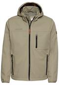 Wasseravbweisende Softshell-Jacke mit abnehmbarer Kapuze khaki