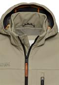 Wasseravbweisende Softshell-Jacke mit abnehmbarer Kapuze khaki