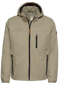 Wasseravbweisende Softshell-Jacke mit abnehmbarer Kapuze khaki