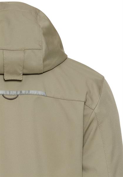 Wasseravbweisende Softshell-Jacke mit abnehmbarer Kapuze khaki