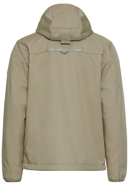 Wasseravbweisende Softshell-Jacke mit abnehmbarer Kapuze khaki