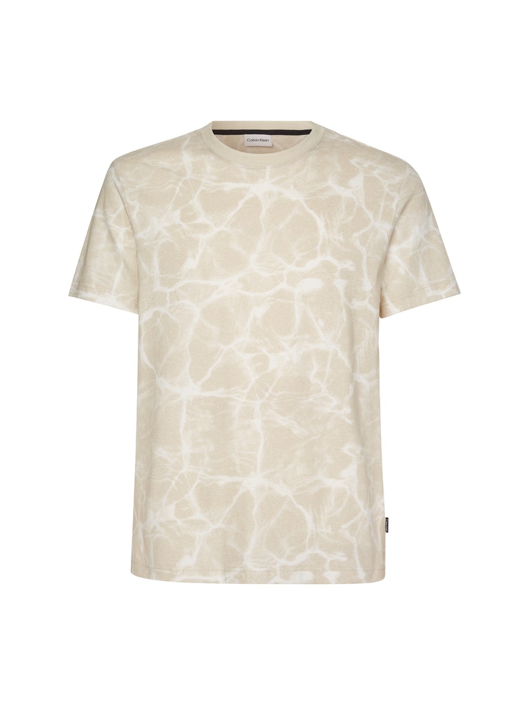 Calvin Klein Herren T-Shirt K10k109155 Liquid Print Stony Beige