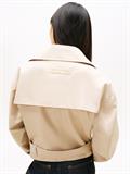Water Repellent Relaxed Short Trench Coat white clay