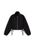 Water Repellent Tie Side Zip-Thru Jacket black