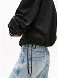 Water Repellent Tie Side Zip-Thru Jacket black