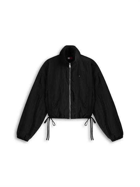 Water Repellent Tie Side Zip-Thru Jacket black