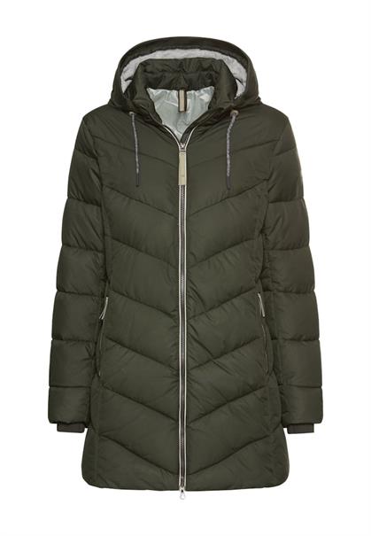 Wattierte Jacke mit abnehmbarer Kapuze forest