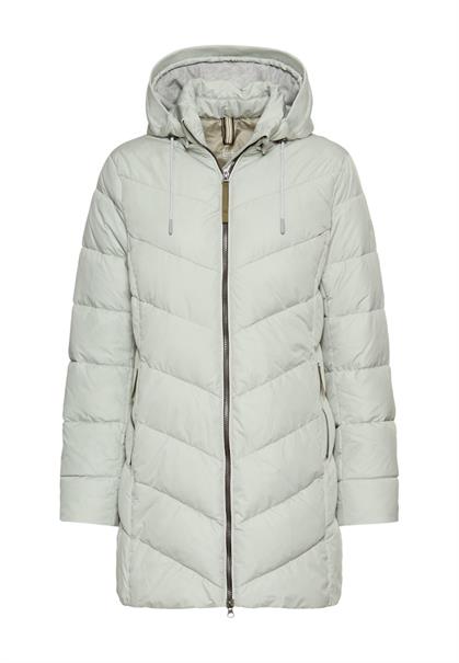 Wattierte Jacke mit abnehmbarer Kapuze light sage
