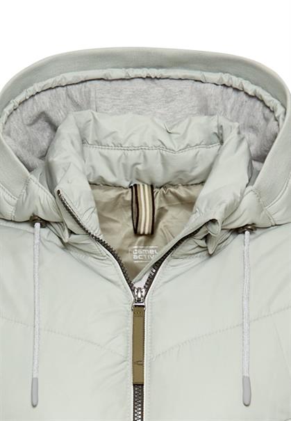 Wattierte Jacke mit abnehmbarer Kapuze light sage