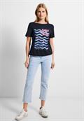 Wave Fotoprint Shirt deep blue