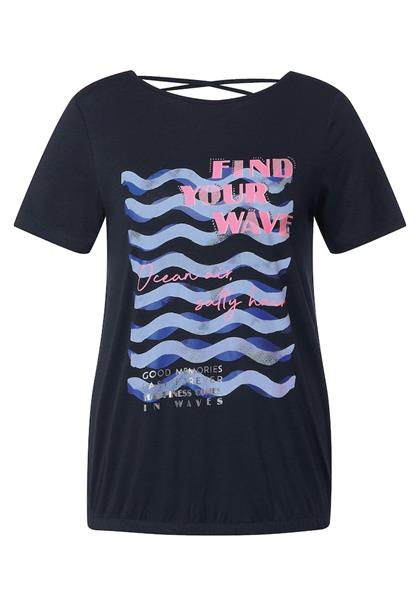 Wave Fotoprint Shirt deep blue