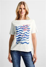 Wave Fotoprint Shirt vanilla white