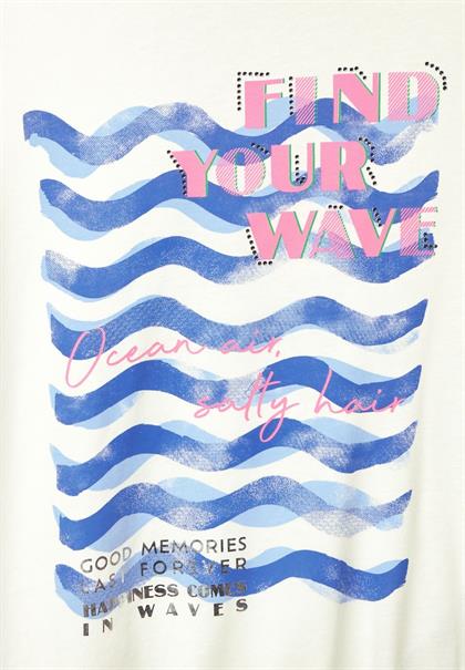 Wave Fotoprint Shirt vanilla white