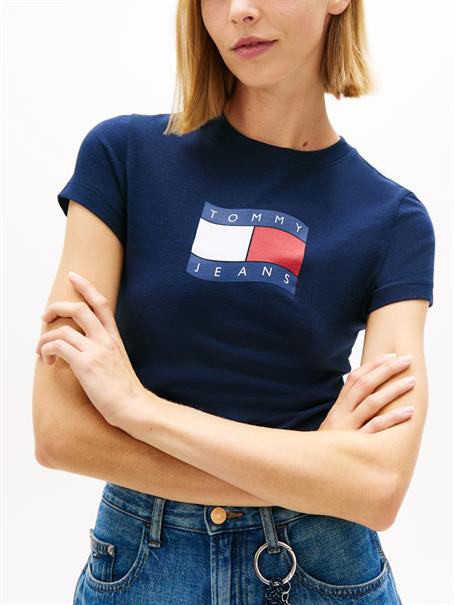 Wavy Flag Jersey Slim T-Shirt dark night navy