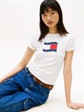 Wavy Flag Jersey Slim T-Shirt ecru