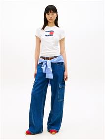 Wavy Flag Jersey Slim T-Shirt ecru