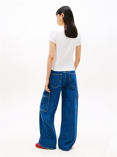 Wavy Flag Jersey Slim T-Shirt ecru