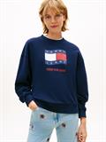 Wavy Flag Sueded Terry Boxy Sweatshirt dark night navy