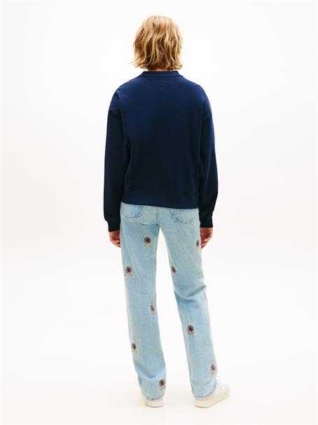 Wavy Flag Sueded Terry Boxy Sweatshirt dark night navy