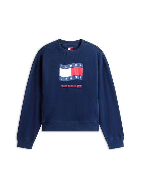 Wavy Flag Sueded Terry Boxy Sweatshirt dark night navy