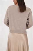 Weicher Strickpullover mit Lurex truffle