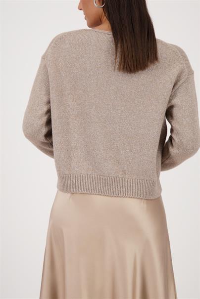 Weicher Strickpullover mit Lurex truffle